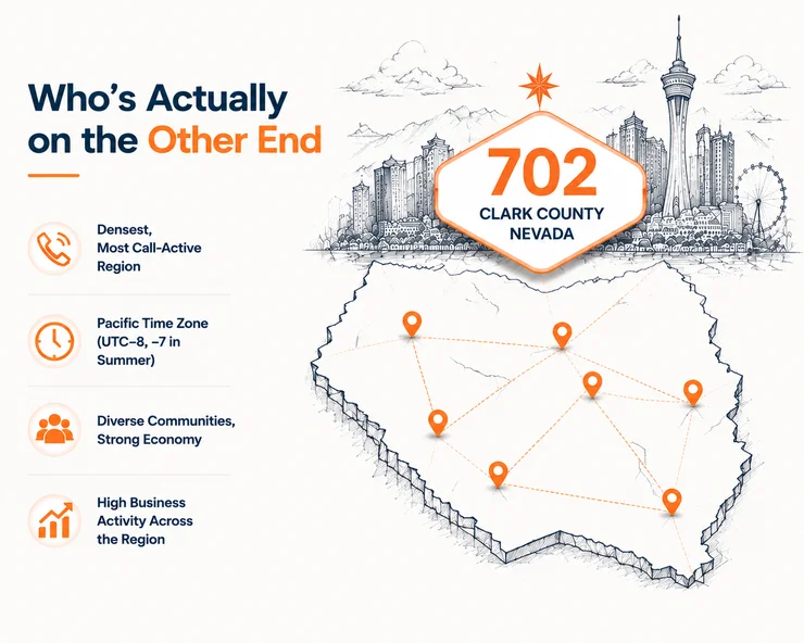 702 area code Clark County communities map — Las Vegas, Henderson, North Las Vegas