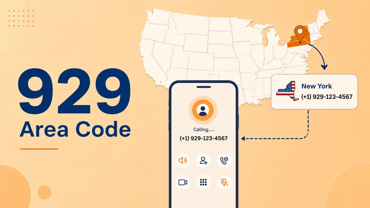 929 Area Code Banner